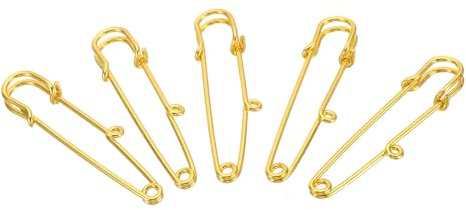 YOKIVE 20 Piezas Alfileres de Seguridad Alfiler Metálico con 1 Orificio para Costura Insignias de Manualidades Ideal para Hogar Tienda Uso Diario (Tono Dorado 2.2)