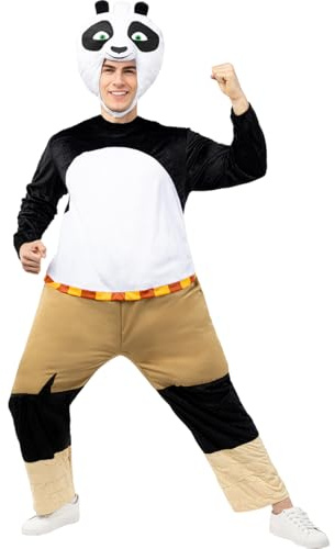 Funidelia | Déguisement Kung Fu Panda pour femme et homme Dessins Animés, Films et Cinéma - Déguisement pour Adultes et accessoires pour Halloween, carnaval et fêtes. - Taille XXL - Blanc