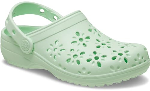 Crocs Classic Floral Cut Out Clog K, Zuecos Unisex niños, Tinte Jade, 29/30 EU