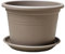 Teramico 4 x Blumentopf Pflanzgefäß Farbe Anthrazit Terrakotta und Taupe inkl. Untersetzer Kunststoff Übertopf Pflanzkübel Rund in verschiedenen Größen (Taupe, Ø 50cm)