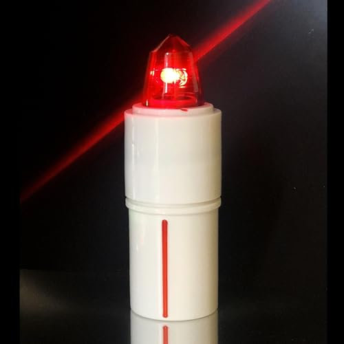 LUMINO ELETTRONICO VOTIVO PER CIMITERO - EXTRADURATA BATTERIA LOCULO: 1,5 ANNI / OSSARIO: 8 MESI | Candele led a batteria cimitero extradurata 245/547 giorni. (ROSSO INTERMITTENTE, GRANDE - LOCULO)