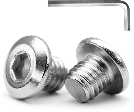 MINHER M5 x 8mm 20Pcs Testa Piatta Esagono Incassato Viti Bulloni, Bulloni Per Mobili, Acciaio Inossidabile A2 V2A, Filettatura Completa (con Chiavi a Brugola)