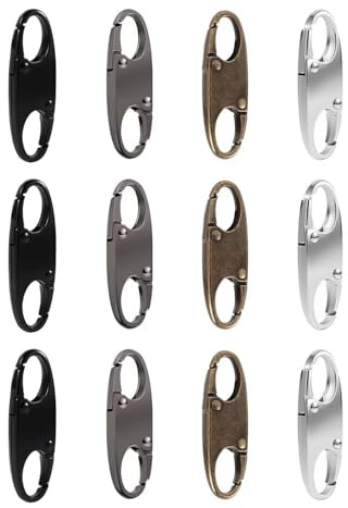 SYEYCW 12 Pezzi Lucchetti Con Chiusura Lampo Antifurto, Clip di Blocco Antifurto Staccabili Con Moschettone, per Lucchetto a Zaino, Valigia, Borse, Versatile Zaino per Zaini, Accessori, 4 Colori