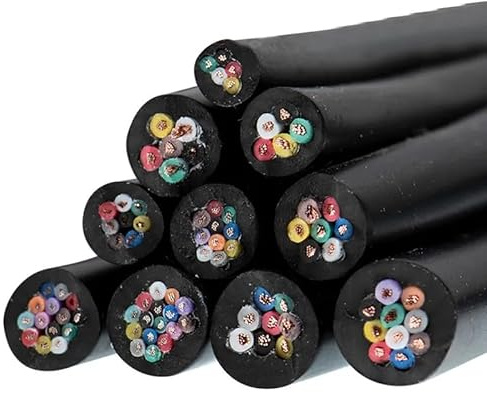 BCJMKDX Cable blindado, Cable de PVC 10 m, 24 26 AWG, 2, 3, 4, 5, 6, 8, 12, 14, 16 núcleos, Cable Conductor Cobre Revestido, eléctrico RVV, Negro con Revestimiento Suave(14 Cores,0.2MM 24AWG)