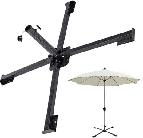 Base De Porte-parapluie – Construction Extérieure En Métal, Grand Support D'auvent, Conception Lestée Stable, Finition Résistante À La Rouille | Poteau D'alimentation Pour Oiseaux De Jardin, Terrasse,