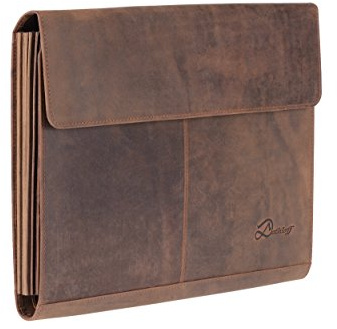 Dethloff Fächermappe A4 Leder braun antik mit 7 Fächern Aktenmappe Anwaltsmappe Konferenzmappe Notarmappe Maklermappe