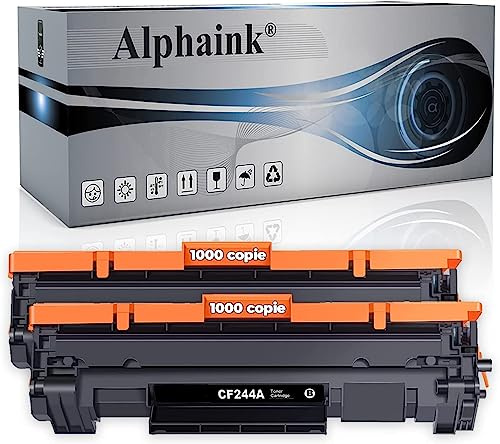 Alphaink 2 Toner Compatibili per HP 44A CF244A 1000 Copie per LaserJet Pro M15 M15a M15w M16 M16a M16w M17 M17a M17w, MFP M28 M28a M28w M29 M29a M29w (2 Nero)
