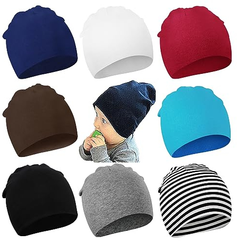 DRESHOW 8 PCS Bebé Beanie Sombrero Recién Nacidos Niño Pequeño Sombrero para Bebés Niños Gorros