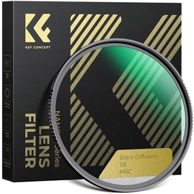 K&F CONCEPT Nano-Xcel 77mm Filtro Black-Mist 1/8, Filtro Black Diffusion 1/8 in Vetro Ottico con 28 Strati di Rivestimento Nano per Ritratti e Video