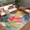 TAPISO Patio Teppich Outdoor Indoor Creme Mehrfarbig Blätter Wetterfest Sisaloptik Strapazierfähig Wohnzimmer Terrasse Balkon ÖKO-TEX 120 x 170 cm
