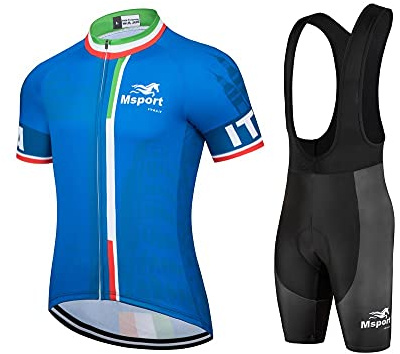Traje de ciclismo hombre Jersey Maillot de bicicleta + pantalones cortos Transpirable con 3D Acolchado De Gel - ITA M