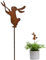 Osterhasen Gartenstecker Rost, Ostern Rost Deko Gartendeko für Draußen, Osterhasen Figuren Blumenstecker, Oster Deko Rost Deko Gartenstecker Hase Set, Garten Metallstecker für Ostern Frühling