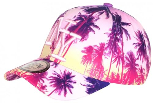 Hip Hop Honour Cap NY, violett, tropisch, Palmen, modisch, Bora, Baseball – Größe: Einheitsgröße – Farbe: Violett – Unisex, violett, Einheitsgröße