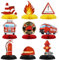 GEBETTER 9 Stück Feuerwehr Party Deko Tischdeko Feuerwehrauto Bienenwabe Mittelstücke Dekoration Kinder für Geburtstagsparty Mottoparty Kindergeburtstag Party Geburtstag Partyzubehör Kinderparty