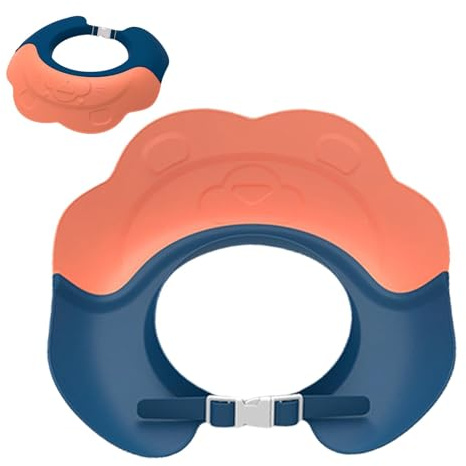 Cuffia da doccia per il lavaggio dei capelli, cappello da bagno con visiera, morbida cuffia da bagno per bambini, regolabile, per lavare i capelli, doccia, protezione da bagno per bambini
