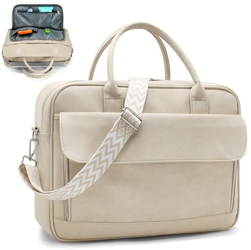 SUCIKORIO Bolsa de mano para profesora de piel sintética de 17 pulgadas para laptop, maletín de enfermera, bolsa de trabajo profesional, bolsa de oficina grande para enfermería, escuela, universidad