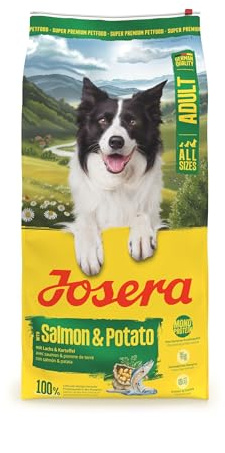 JOSERA Adult Lachs & Kartoffel (1 x 12,5 kg) | Premium Trockenfutter für ausgewachsene Hunde (auch Senioren) | Monoprotein - 100% Lachs | wenig Protein | getreidefrei | Hundefutter | 1er Pack