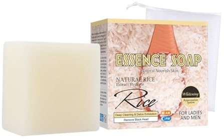 Jabón Limpiador Facial - Jabón Artesanal de Leche de Arroz Hidratante - Productos Limpiadores Refrescantes Para Viajes Residencia Escuela Trabajo