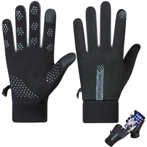 CERCTLA Winter Running Gloves, Touch Screen Anti-slip Gloves, Warm Glove‌ for Cycling Biking Sporting Driving Men Women Winter, Anti Slip Touchscreen