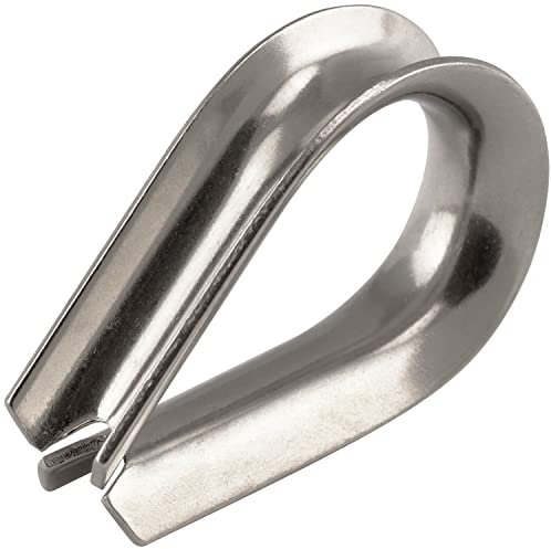 Drahtseil Kausche 20 mm ähnl. DIN 6899 aus Edelstahl A4 V4A (4 Stück) Drahtseilhülsen Kauschen Drahtseil-Kausche OPIOL QUALITY®