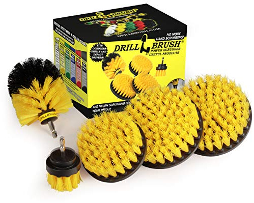 Bathroom Accessories - Drill Brush - Bathroom Cleaner Kit - Shower Cleaner Brush - Shower Door Cleaner - Bathtub Brush - Bath Mat - Tile Cleaner- Grout Cleaning Brush - Scrub Brush - Bathroom Rugs