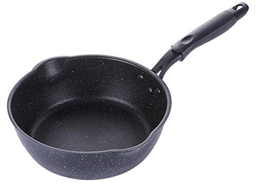 DCGSADFW Mini Frying Pan, Easy to Clean, Non-stick Ceramic Coating, Big Mouth Maifan Stone Non-stick Deep Frying Pan Wok Pan (20cm / 24cm / 26cm) (Size : S)