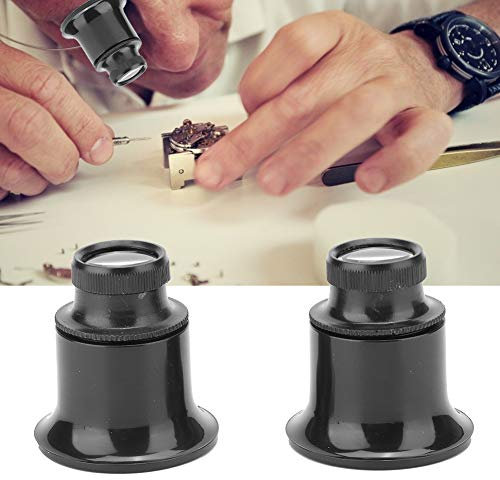Uhrenreparaturlupe, 2 Stück, 20-fache Uhrenlupe, Schmuck, Augenlupe, Uhrmacherlupe, Präzisionsmechanikerlupe, Uhrmacheraugenokular