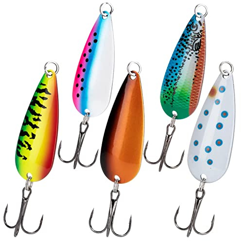 THKFISH Leurres de Pêche Cuillères de Pêche Leurres de Basse Leurre Truite Leurre Peche Mer 5PCS 10g