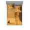 ABAKUHAUS ägyptisch Buntes Spannbetttuch- und Kissenbezug-Set, Sphinx Old Face, dekoratives,bedrucktes 3-teiliges Bettwäscheset, 180 x 200 cm - 80 x 80 cm, Bernstein Sand Braun