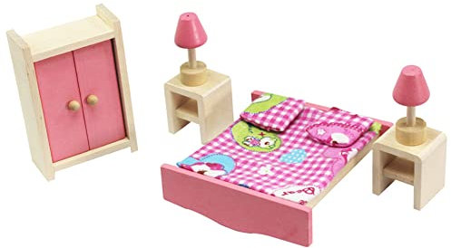 Uposao Jouet en Bois Meubles pour Maison de Poupée - Ensemble de Mobiliers de Chambre des Enfants Miniature Enfant Jouets Cadeaux Miniatures Scène Modèle Accessoires Props