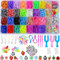 JcoGel 2500+ Rubber Bands,Loom Band Kit, DIY Rubber Bands Set for Bracelet, 15 Charms, 80 + Beads, 3 Crochet Hooks, 96 S Clips, Gift for Boys Girls