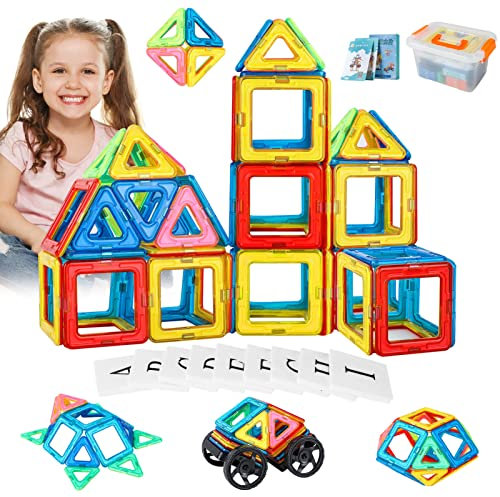 Trintion Magnetische Bausteine 119tlg Magnete Bauklötze Spielzeug Magnetspielzeug Magneten Kinder Magnetbausteine Magnet für Geschenk ab 3 4 5 6 7 8 Jahre Junge Mädchen