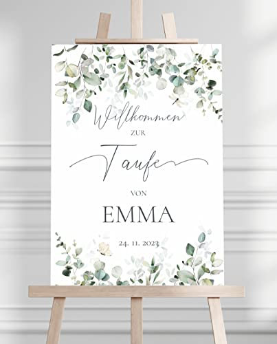 Manschin Laserdesign Willkommensschild Aluverbund personalisiert - Made in Germany - Welcome Willkommen Schild für Hochzeit (60x40cm)