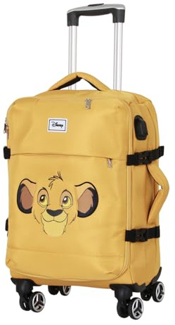 El Rey León Face-Maleta de Cabina 4 Ruedas, Amarillo, 20 x 40 x 55 cm, Capacidad 44 L
