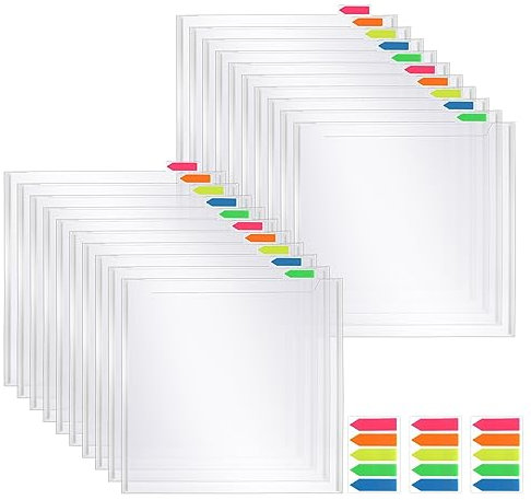 Wobekuy 20 StückScrapbook-Papier-Aufbewahrungs-Organizer,Scrapbook-Papieraufbewahrung mit klebrigen Registerkarten für Papier,Gemälde,Karton und Fotos.