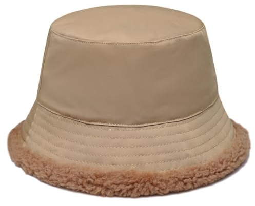 Harssidanzar Hommes Femmes Hiver Doublure Chapeau de pêcheur en Laine imperméable Chaude Chapeau de pêcheur CU609EU, Kaki, Taille L