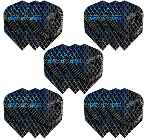 Harrows TAIPAN Flights | Set mit 5 Premium extra starken Dart-Flights (15 Flights)