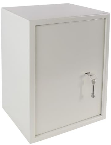 YUENFONG Cassaforte per la casa, Cassaforte per mobili XL con 2 chiavi di sicurezza, Cassaforte a muro impermeabile ignifuga con chiusura a doppio bullone Cassaforte in acciaio, 35 x 50 x 31 cm
