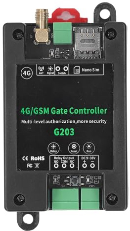 G203 4G GSM Toröffner Fernschalter mit 1001 Benutzer 0-9999s Relais ABS Gehäuse DC9-36V für Garagentor Zugangskontrolle