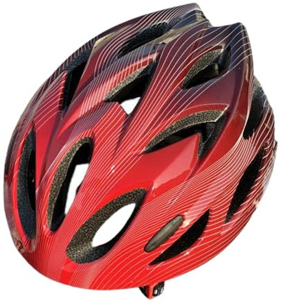 LOVIVER Kinder-Fahrradhelm, stilvoller Kinder-Fahrradhelm, 52–58 cm, Leichter Rennradhelm, sportlicher Helm zum Radfahren, Rot