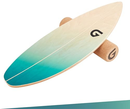 Glory Boards® Balance Board – Handmade - 100% Birkenholz - Inklusive Korkrolle - Optimal für Gleichgewichts- & Krafttraining, Für Einsteiger & Fortgeschrittene, Indoor & Outdoor – Erwachsene & Kinder