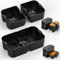Carsolt Silicone Air Fryer Liner for Ninja Foodi Flexdrawer AF500UK/AF500UKCP, 10.4L Reusable Air Fryer Silicone Liner, Airfryer Liners Air Fryer Accessories for Cosori Twinfry 10L (3PCS, Black)