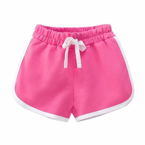 YAQUEKOU Short court pour fille et garçon - Short de sport en coton - Short pour enfants - Short court pour adolescent et fille - Short de cyclisme d'été pour la gym - 2 à 15 ans, rose, 4-5 ans