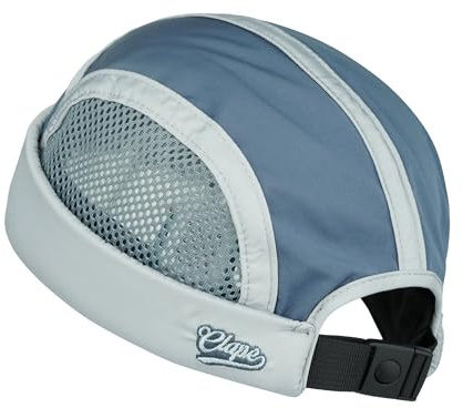 Clape Summer Hat Mesh 5 Panel Docker Cap Fisherman Skull Cap for Running Cycling Work Headwear LightBlue FM2506A