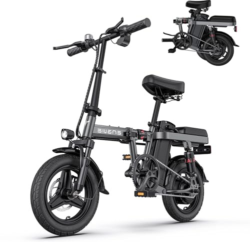ENGWE Vélo Électrique avec Batterie Amovible 48V 10Ah, Vélos Électriques 14 Pouces, Velo Electrique Pliable 25km/h, Jusqu'à 50km T14 (Gris)