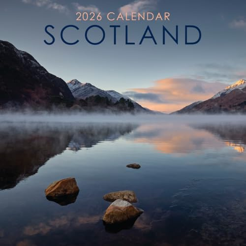 Calendario da parete quadrato 2026 Scozia 30,5 x 30,5 cm, da appendere, con splendidi paesaggi scozzesi, senza plastica, ecologico, giornaliero, settimanale, mensile, 12 mesi