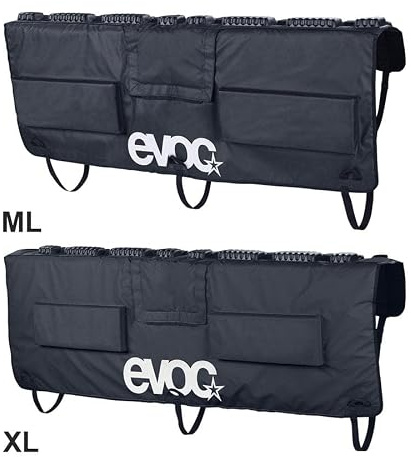 EVOC TAILGATE PAD CURVE Mountainbike-transport för kurviga pickuper, cykelbox (e-cykelkompatibel, cykelhållare för max. 6 cyklar, Curved Fit, storlek: L/XL), svart