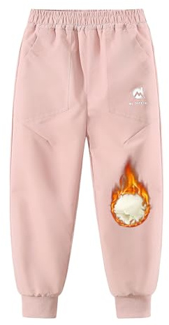 YILIANZHIJIA Girls' Snow Pants - 3-in-1 Waterproof Windproof Stain-Resistant, 2-Layer Alpaca Wool Lined Warm Winter Pants pink11-12