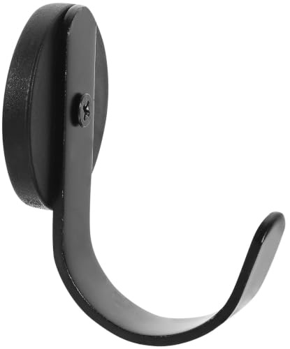iplusmile Crochet Magnétique Noir en Métal Finition Polie pour Couronne de Porte Facile à Installer, Cintre sans Perçage pour Décoration de Portes
