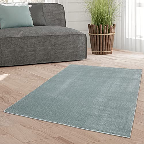 Taracarpet Weicher Kurzflor Designer Teppich modern für Wohnzimmer, Schlafzimmer, Kinderzimmer und Arbeitszimmer Mint grün 080x150 cm
